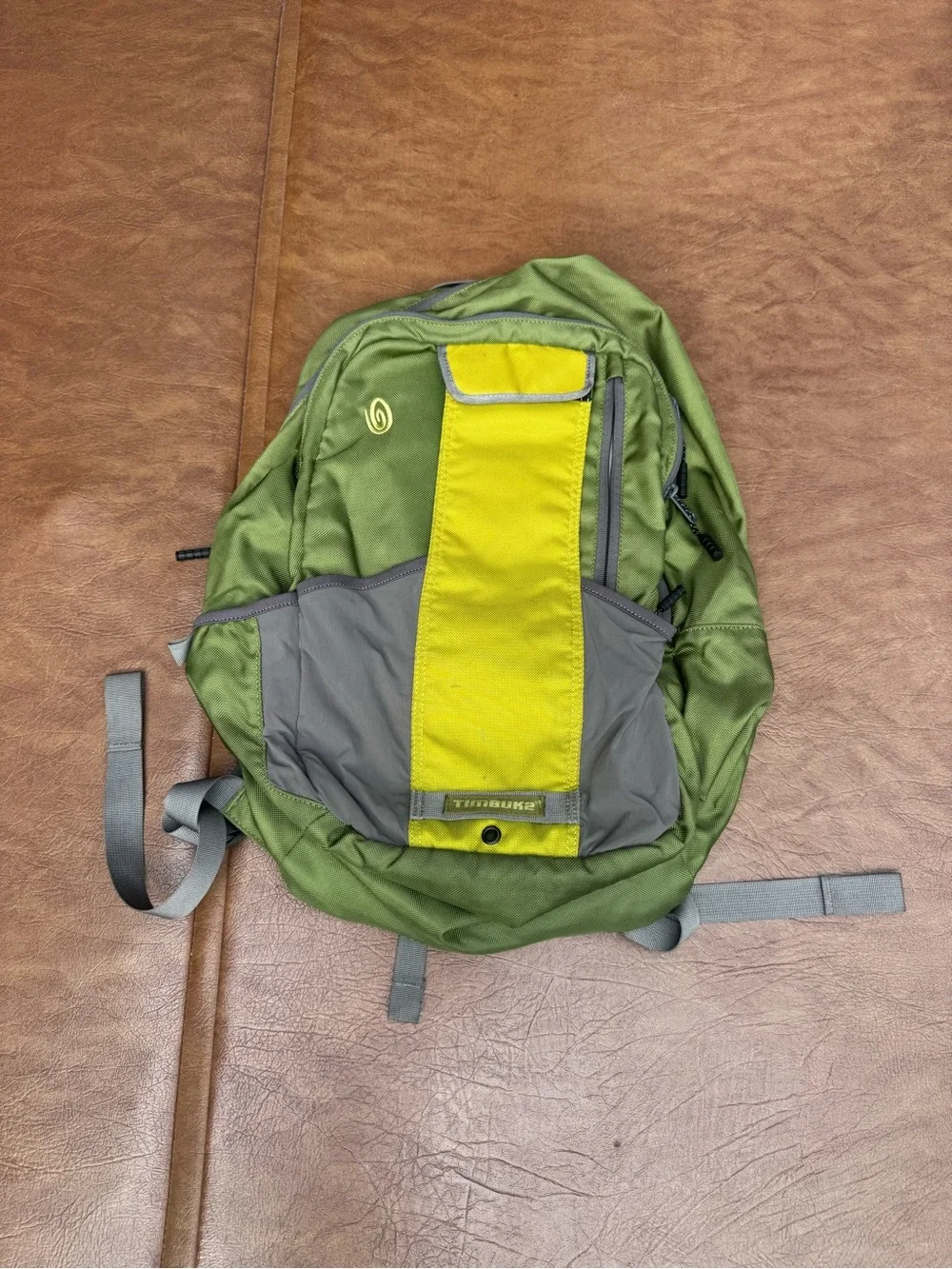 Timbuk2 Medium Green Gray Yellow Commuter Laptop Travel Backpack